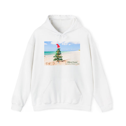 California Dreamin (on Such a Winter's Day) Hoodie - Featuring Santa Tree on the Beach