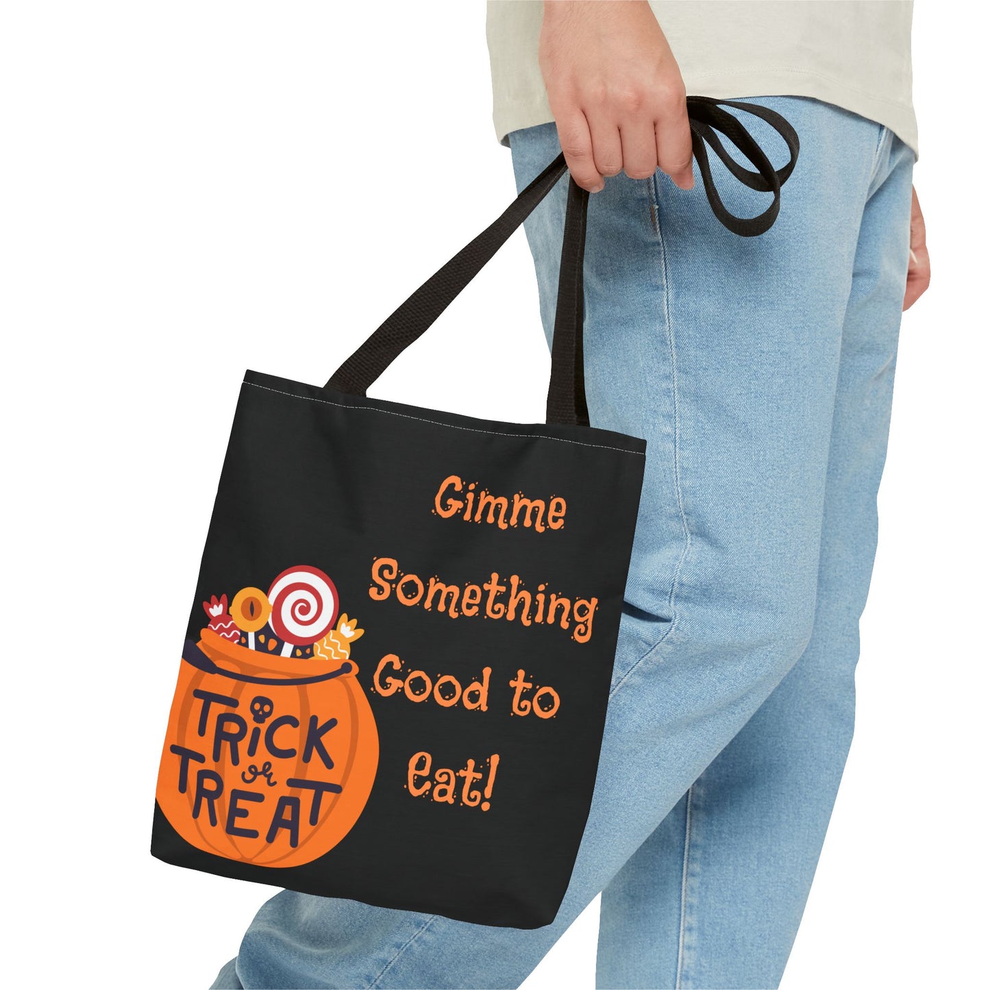 Gimme Something Good to Eat Tote Bag | Halloween Trick-or-Treat Bag | Reusable Candy Bag