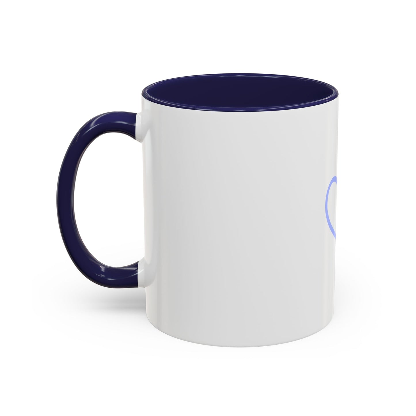 P.S. I Hope You Feel Beautiful Today - Accent Coffee Mug | Inspirational Ceramic Cup with Color Handle (11, 15oz) - Blue Heart