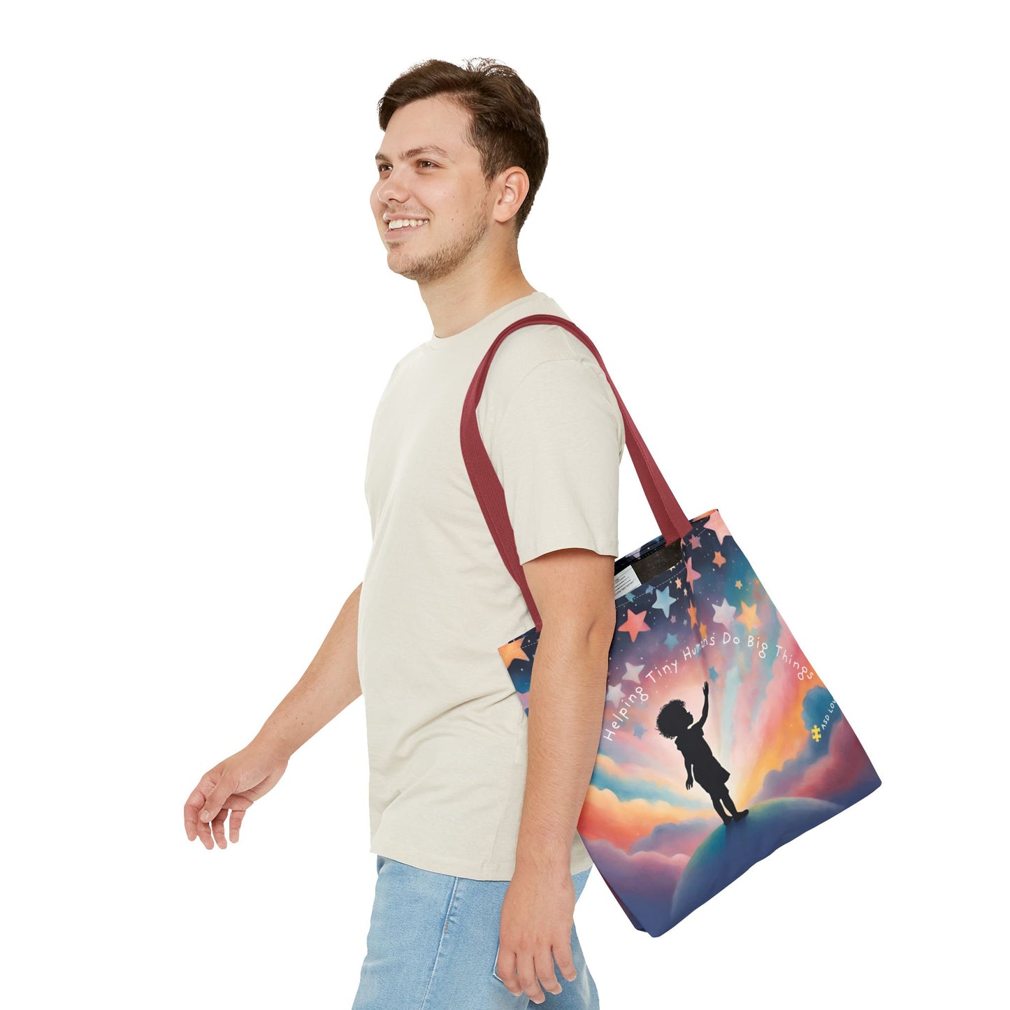 Helping Tiny Humans Do Big Things Tote - Inspiring Kids to Reach for the Stars
