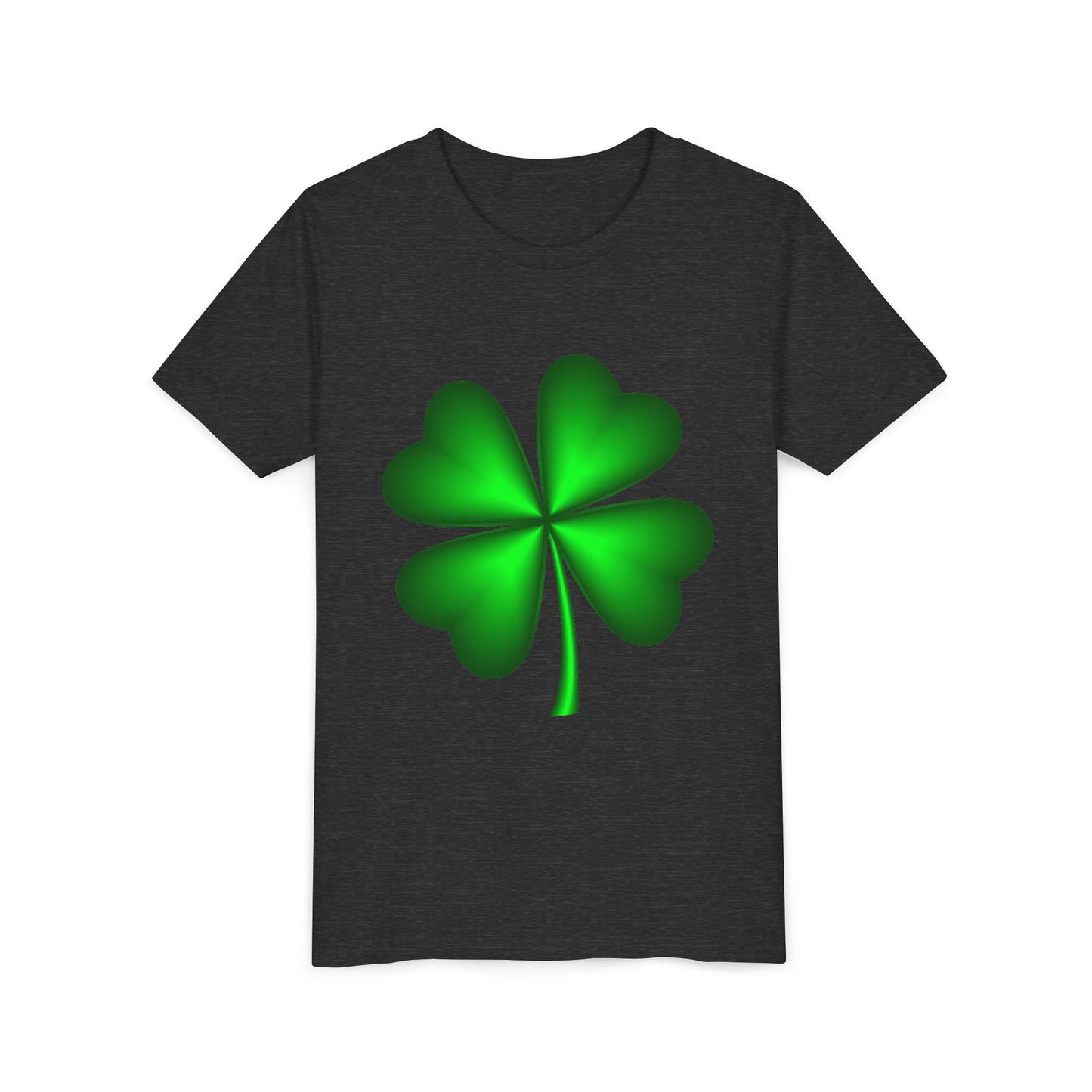 Green Four-Leaf Clover Youth Tee | St. Patrick's Day Shamrock Shirt