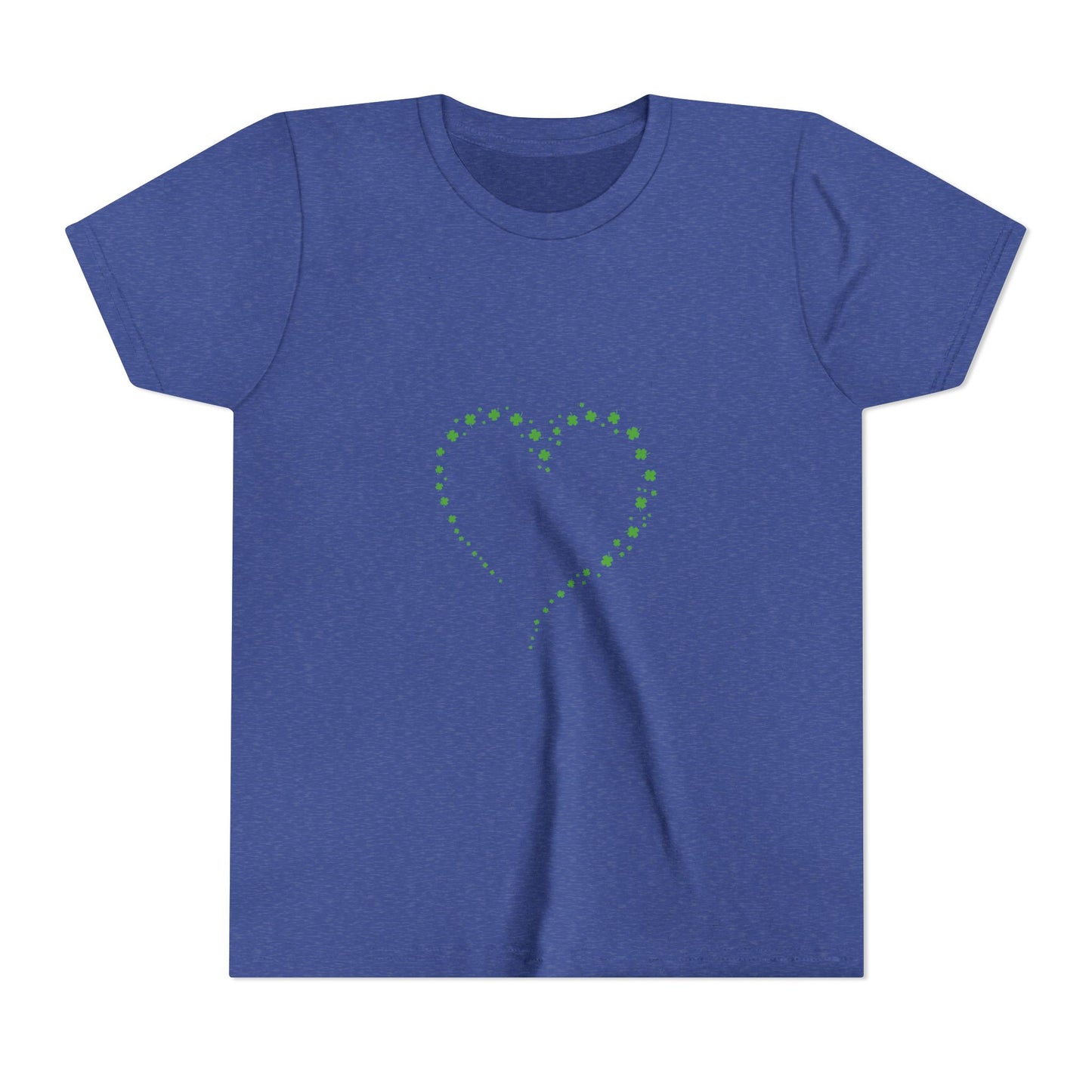 Green Heart Dotted Design Youth Tee | St. Patrick's Day Shamrock Motif