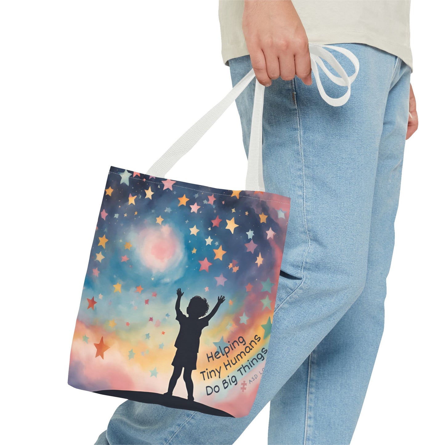 Helping Tiny Humans Do Big Things Tote - Inspiring Kids to Reach for the Stars