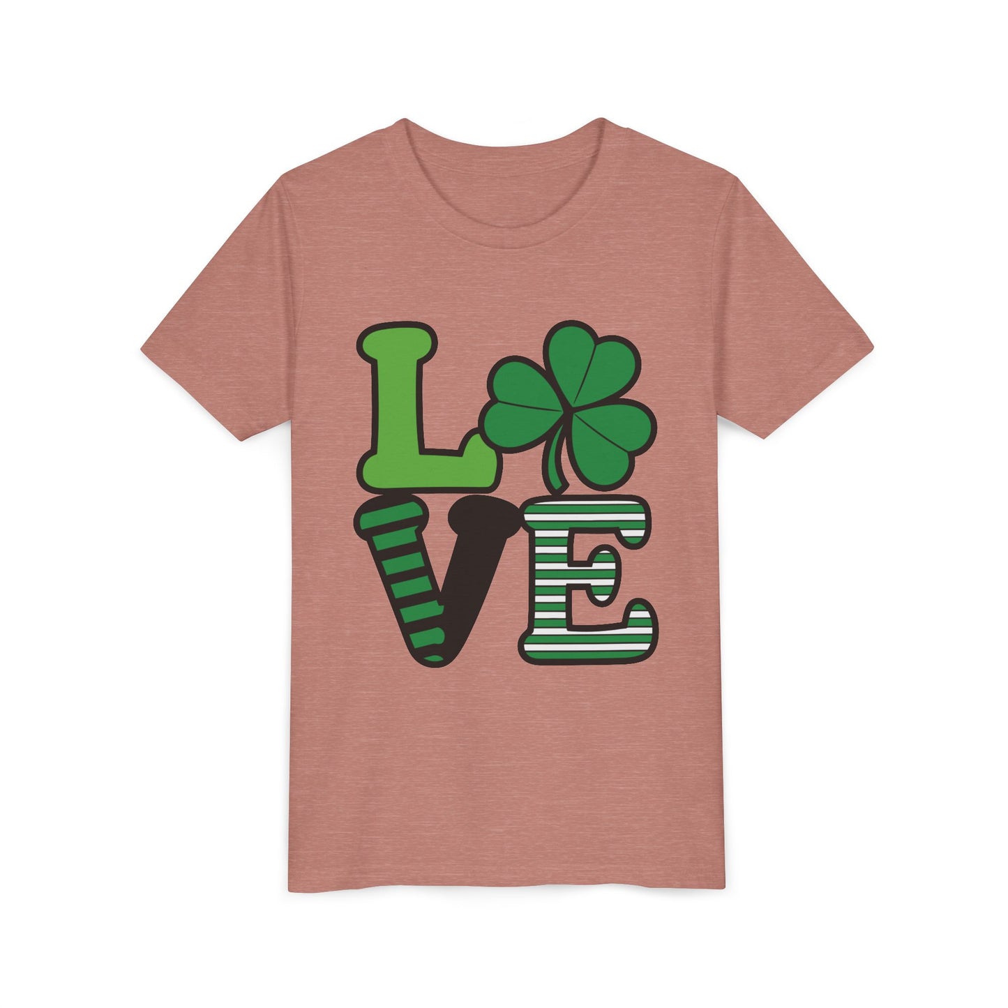 LOVE Shamrock Youth Tee | St. Patrick's Day Clover Graphic