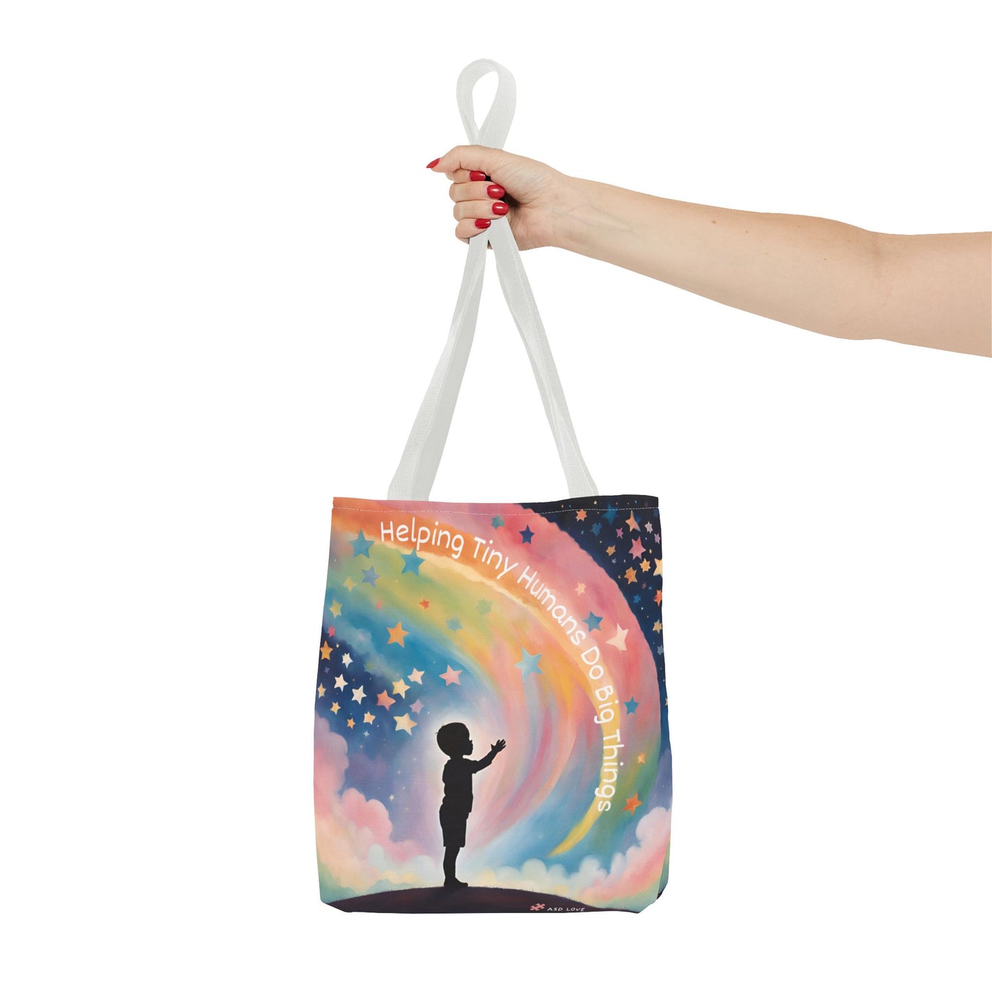 Helping Tiny Humans Do Big Things Tote - Inspiring Kids to Reach for the Stars