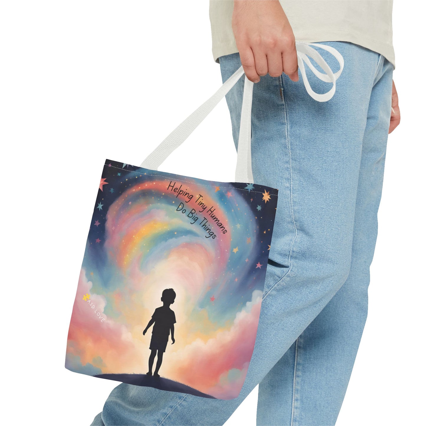 Helping Tiny Humans Do Big Things Tote - Inspiring Kids to Reach for the Stars