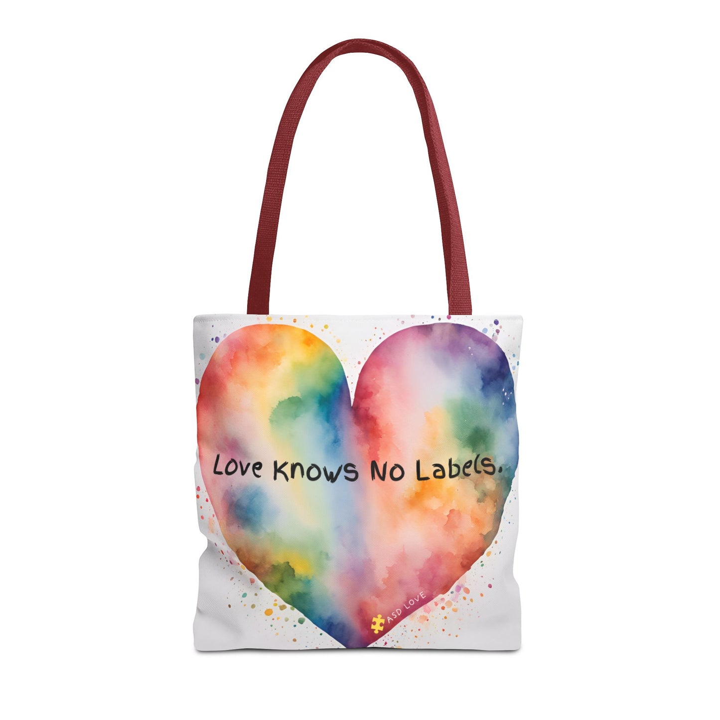 Love Knows No Labels - Big Heart Tote Bag - Show Your True Colors