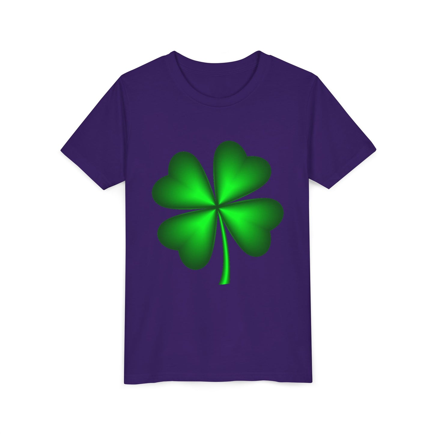 Green Four-Leaf Clover Youth Tee | St. Patrick's Day Shamrock Shirt