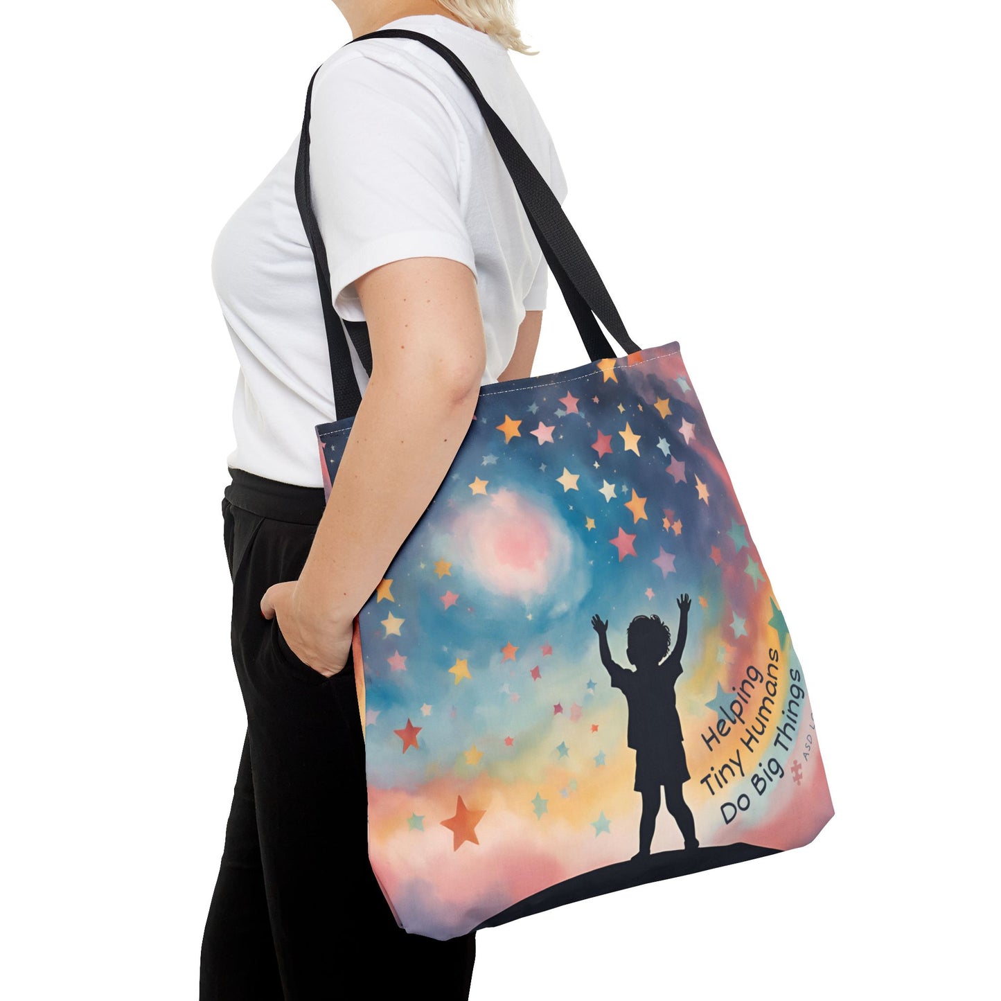 Helping Tiny Humans Do Big Things Tote - Inspiring Kids to Reach for the Stars