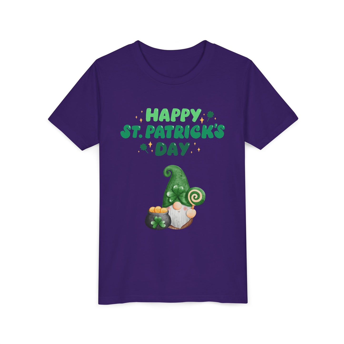 Happy St. Patrick's Day Gnome Youth Tee | Shamrock, Pot of Gold