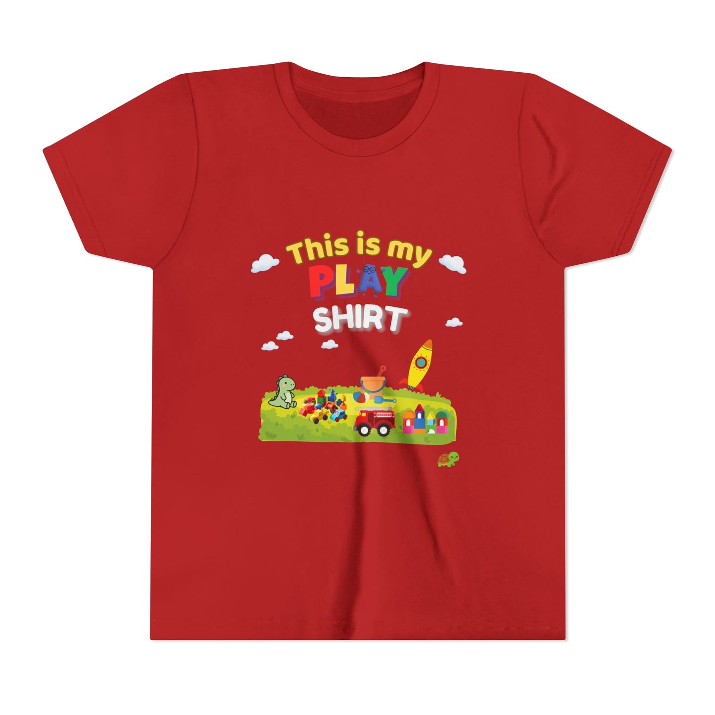This is My Play Shirt Youth Tee | Toy Rocket, Blocks, Truck Kids Shirt