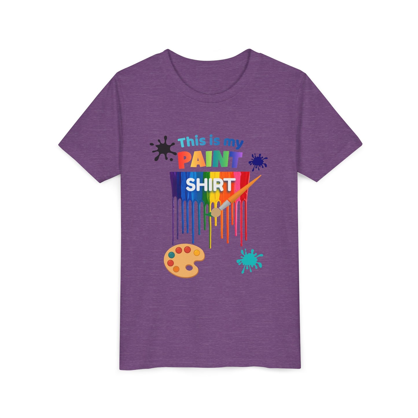 This Is My Paint Shirt Youth Tee | Rainbow Paint Drip Art Palette