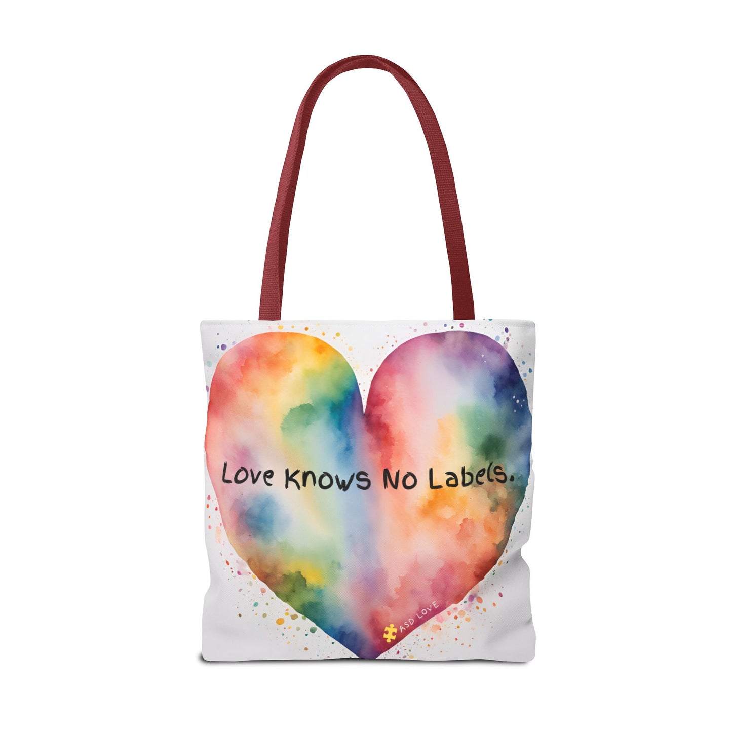 Love Knows No Labels - Big Heart Tote Bag - Show Your True Colors