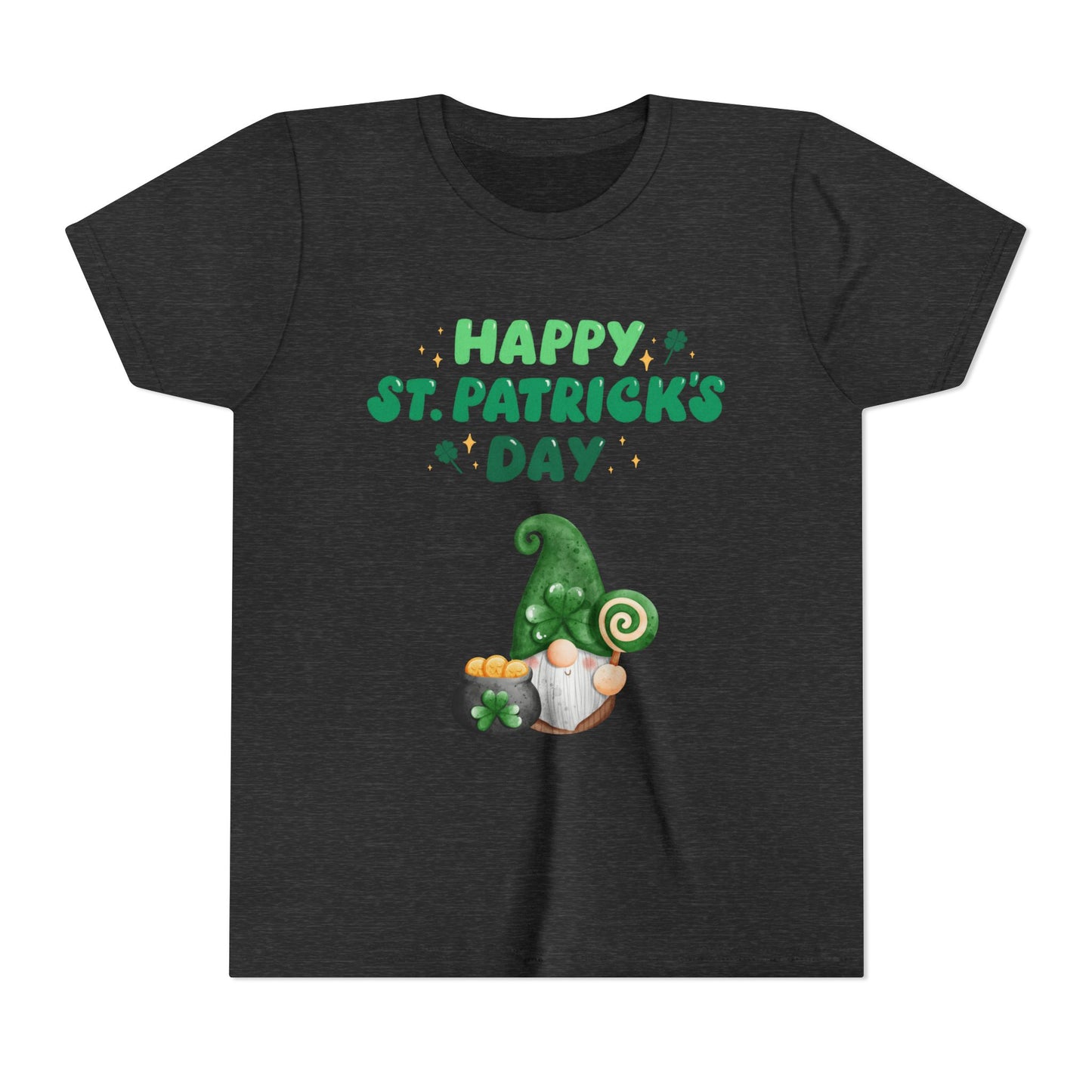 Happy St. Patrick's Day Gnome Youth Tee | Shamrock, Pot of Gold