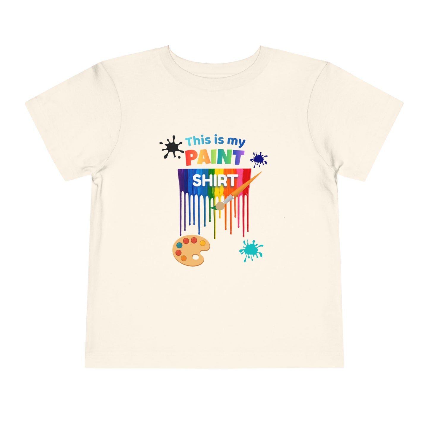 This Is My Paint Shirt Toddler Tee | Colorful Paint Palette Drips, Art Splash Design