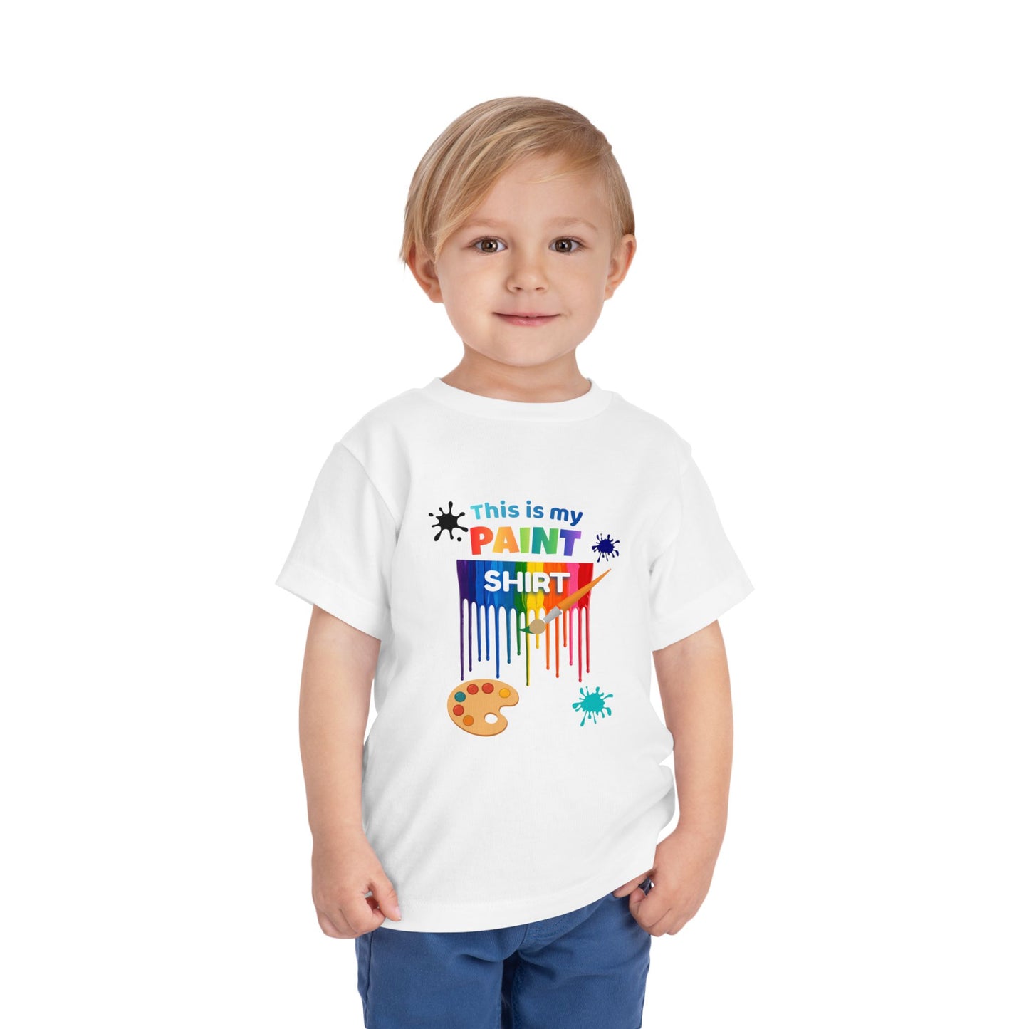 This Is My Paint Shirt Toddler Tee | Colorful Paint Palette Drips, Art Splash Design