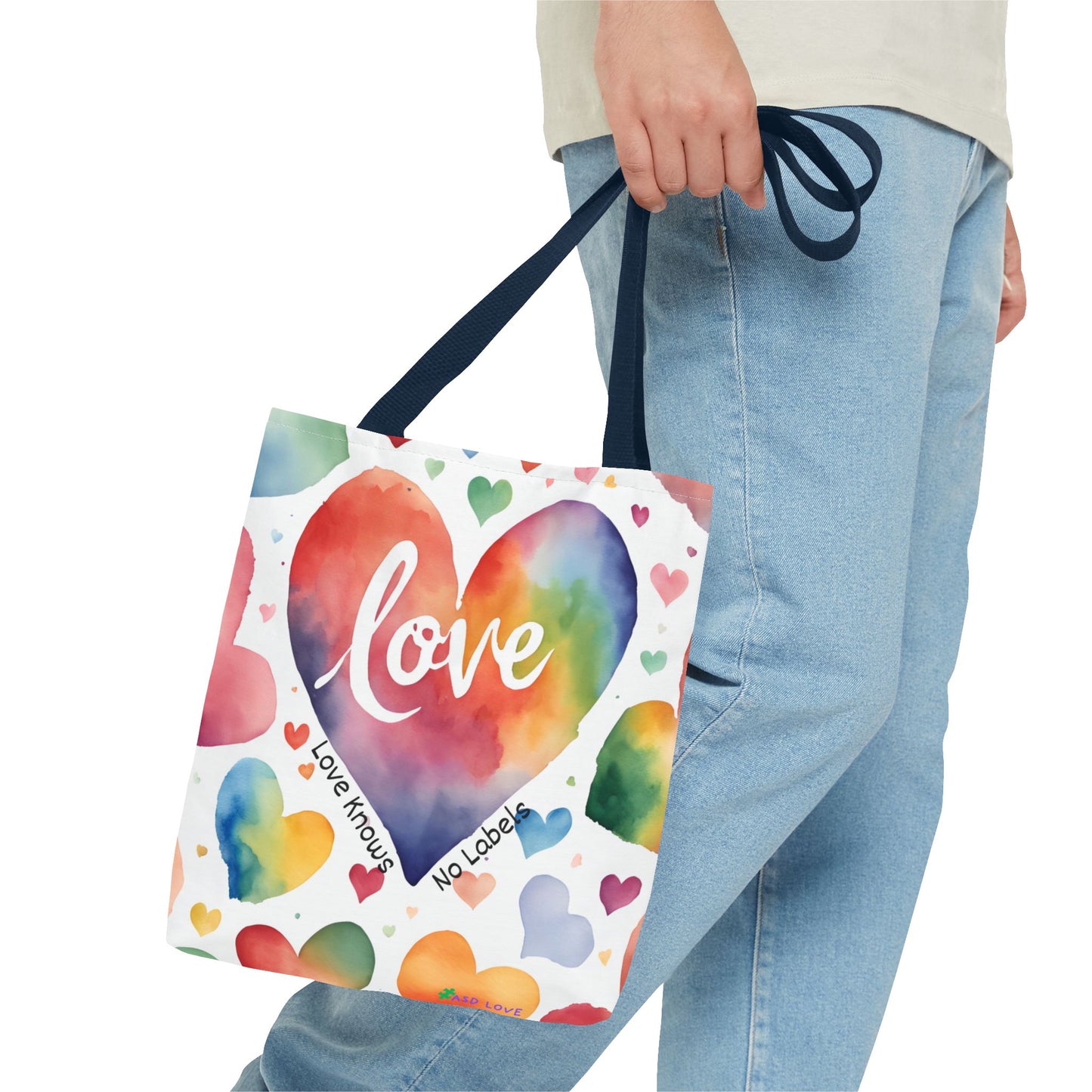Love Knows No Labels - Hearts, Hearts, Hearts Tote Bag - Embrace Every Difference
