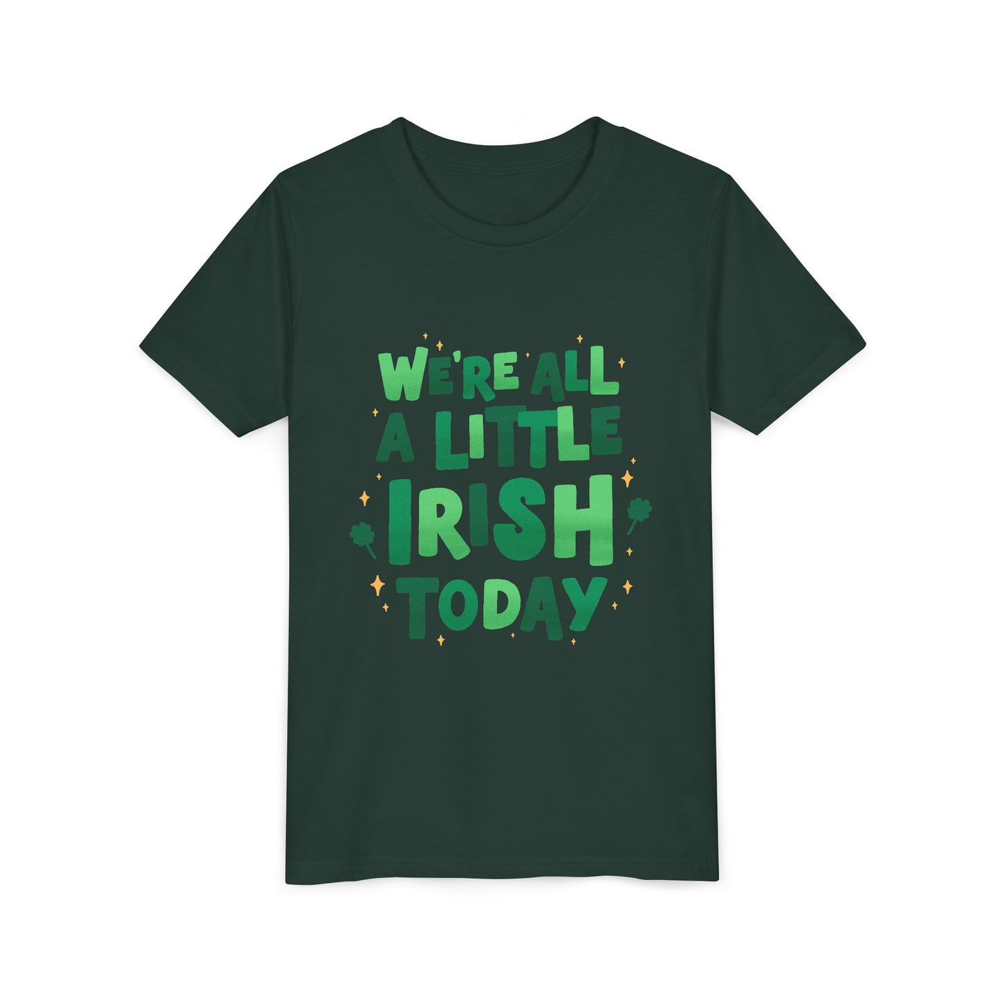 We are All A Little Irish Today Youth Tee | St. Patricks Day Shamrock Shirt