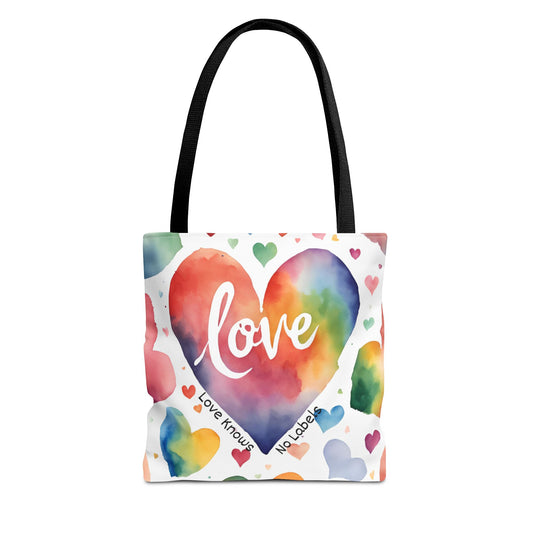 Love Knows No Labels - Hearts, Hearts, Hearts Tote Bag - Embrace Every Difference