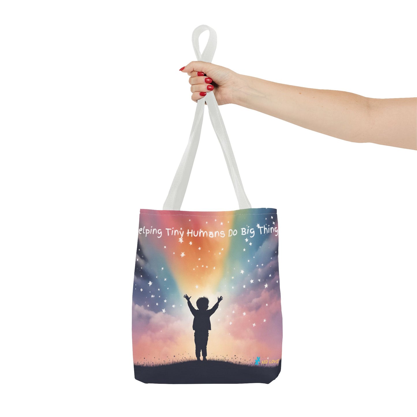 Helping Tiny Humans Do Big Things Tote - Inspiring Kids to Reach for the Stars