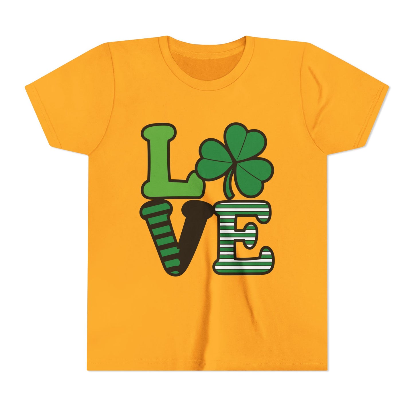 LOVE Shamrock Youth Tee | St. Patrick's Day Clover Graphic