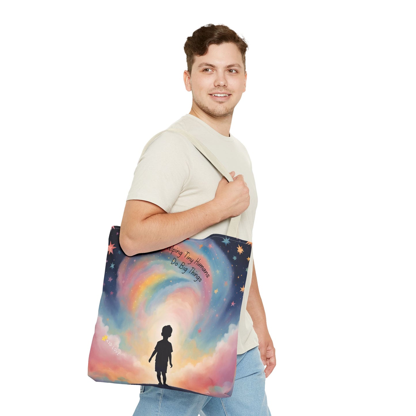 Helping Tiny Humans Do Big Things Tote - Inspiring Kids to Reach for the Stars