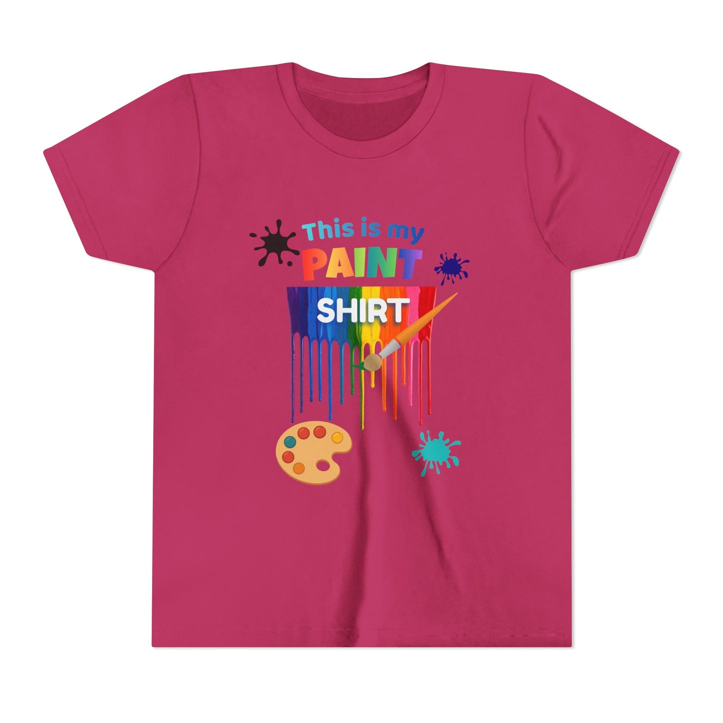 This Is My Paint Shirt Youth Tee | Rainbow Paint Drip Art Palette