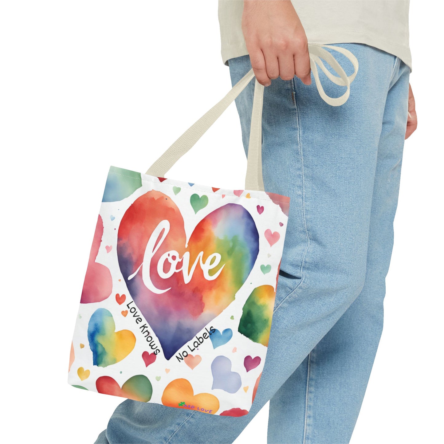 Love Knows No Labels - Hearts, Hearts, Hearts Tote Bag - Embrace Every Difference