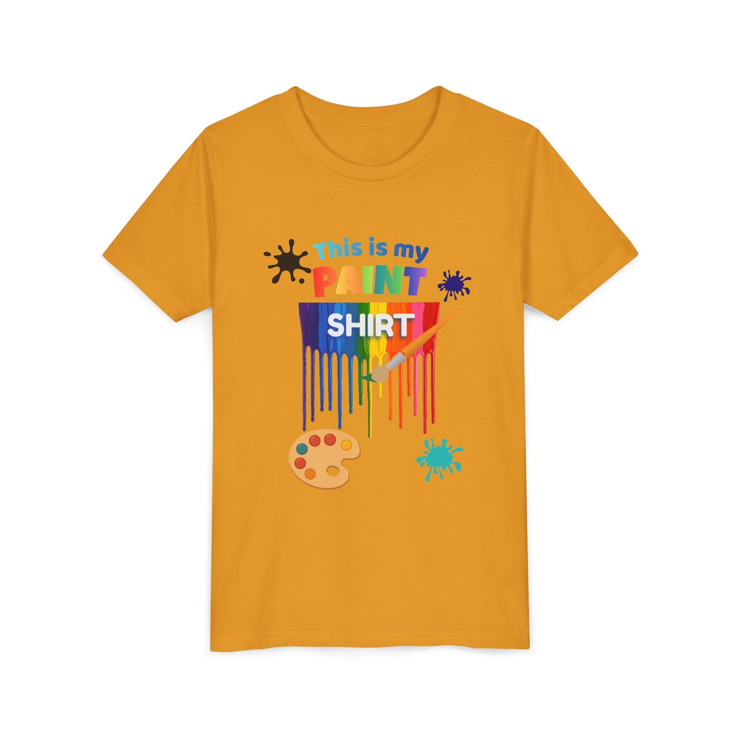 This Is My Paint Shirt Youth Tee | Rainbow Paint Drip Art Palette