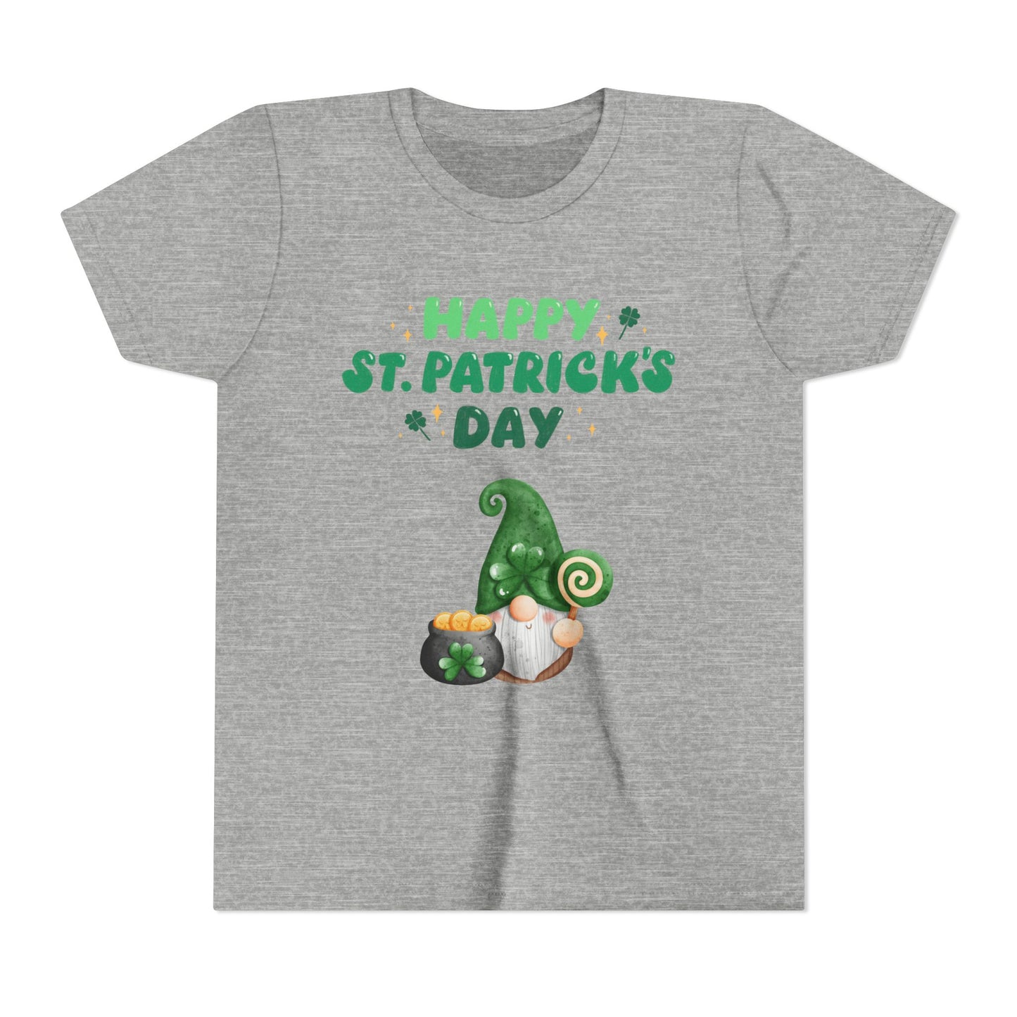Happy St. Patrick's Day Gnome Youth Tee | Shamrock, Pot of Gold