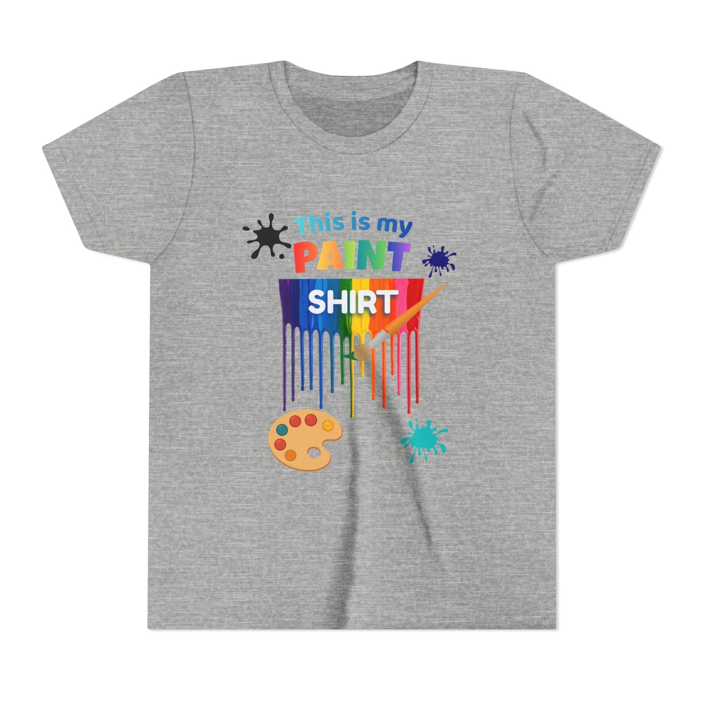 This Is My Paint Shirt Youth Tee | Rainbow Paint Drip Art Palette