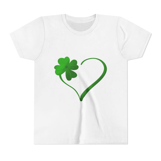 Shamrock Heart Youth Tee | St. Patrick's Day Clover Kids Shirt