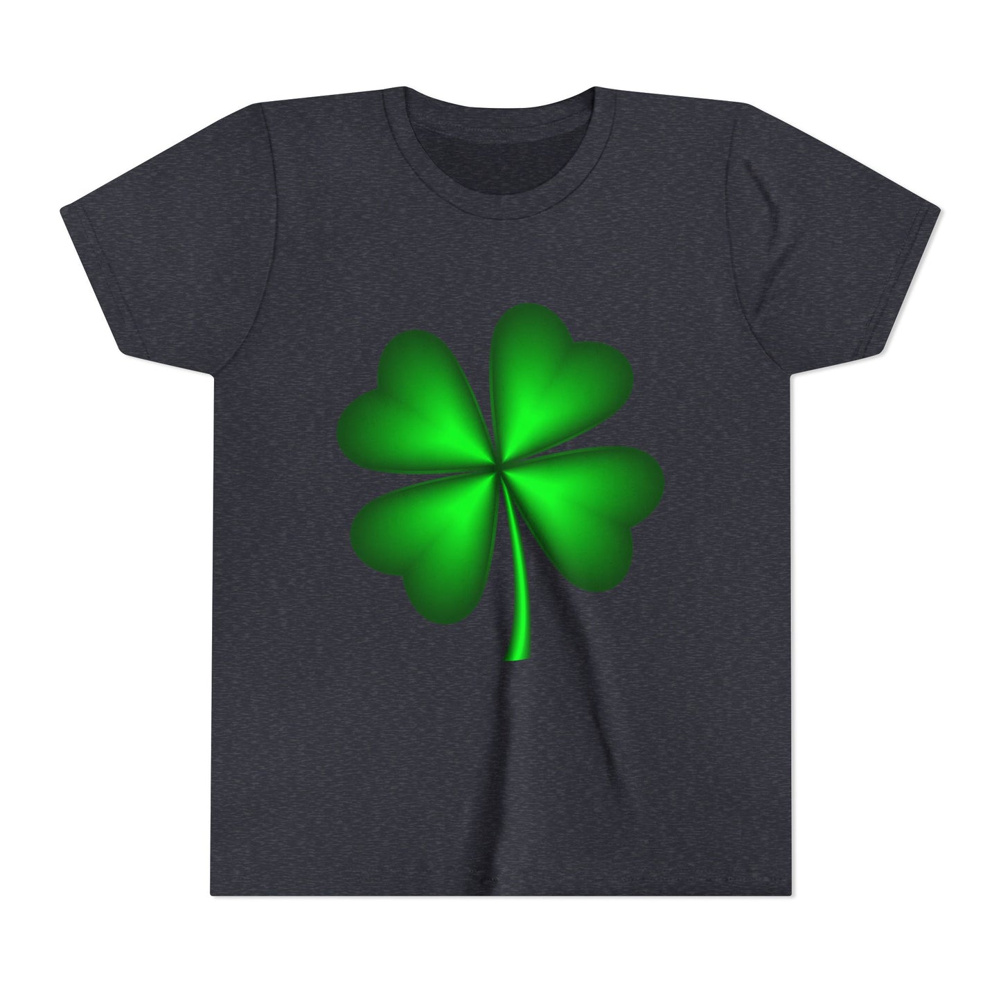 Green Four-Leaf Clover Youth Tee | St. Patrick's Day Shamrock Shirt