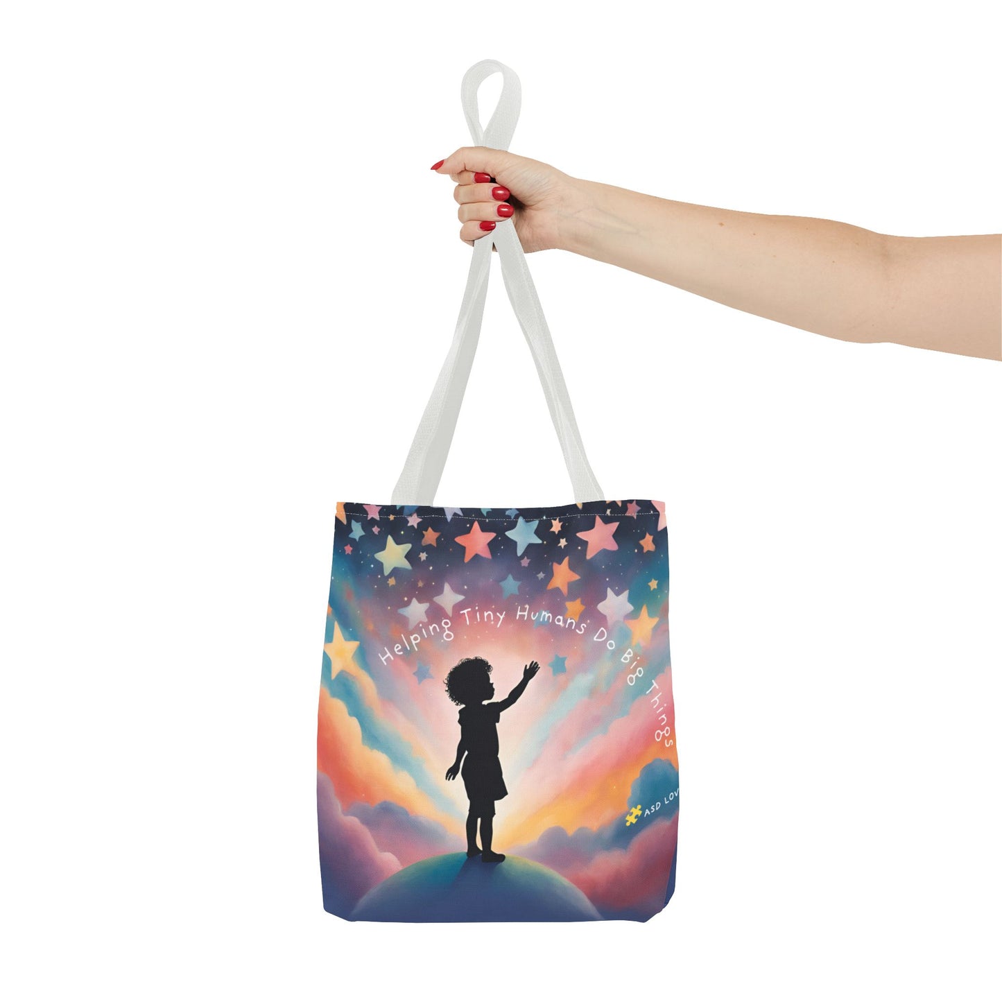 Helping Tiny Humans Do Big Things Tote - Inspiring Kids to Reach for the Stars