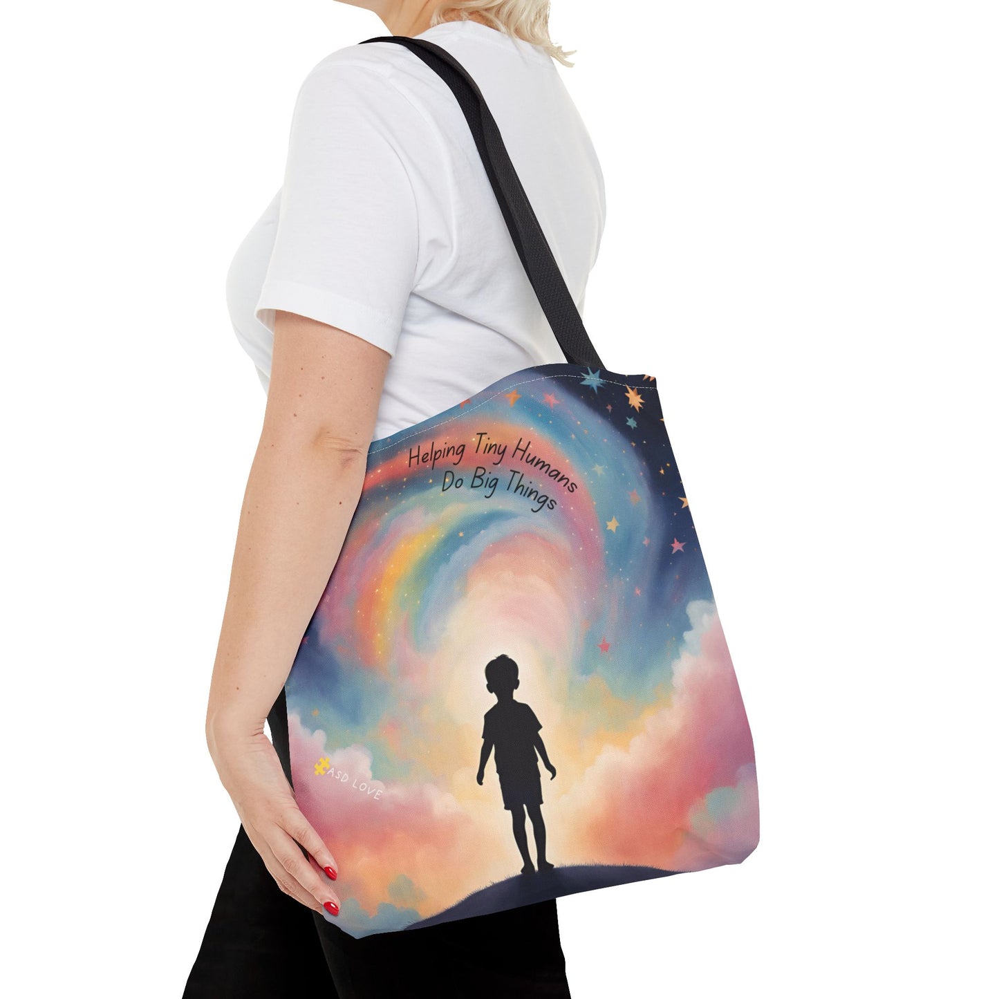 Helping Tiny Humans Do Big Things Tote - Inspiring Kids to Reach for the Stars