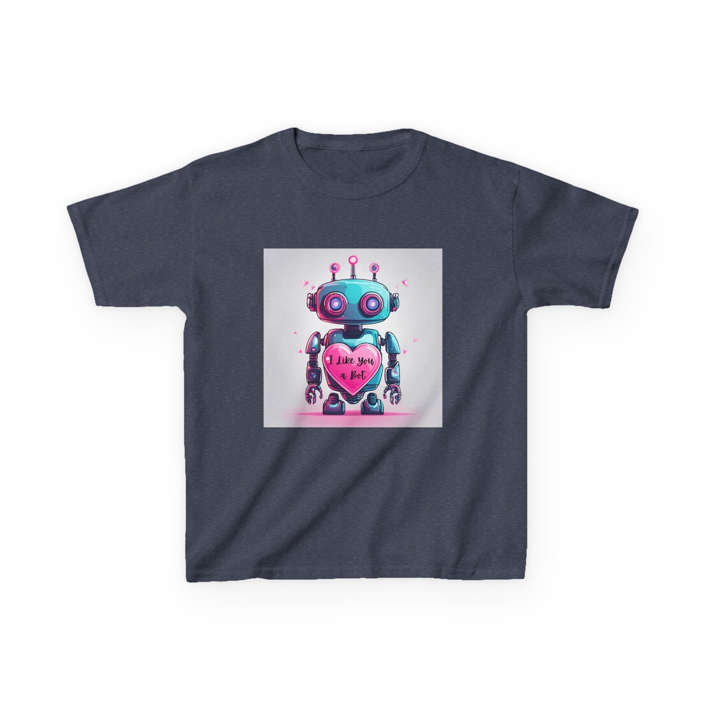 I Like You a Bot - Blue Robot Valentine's Kids Tee