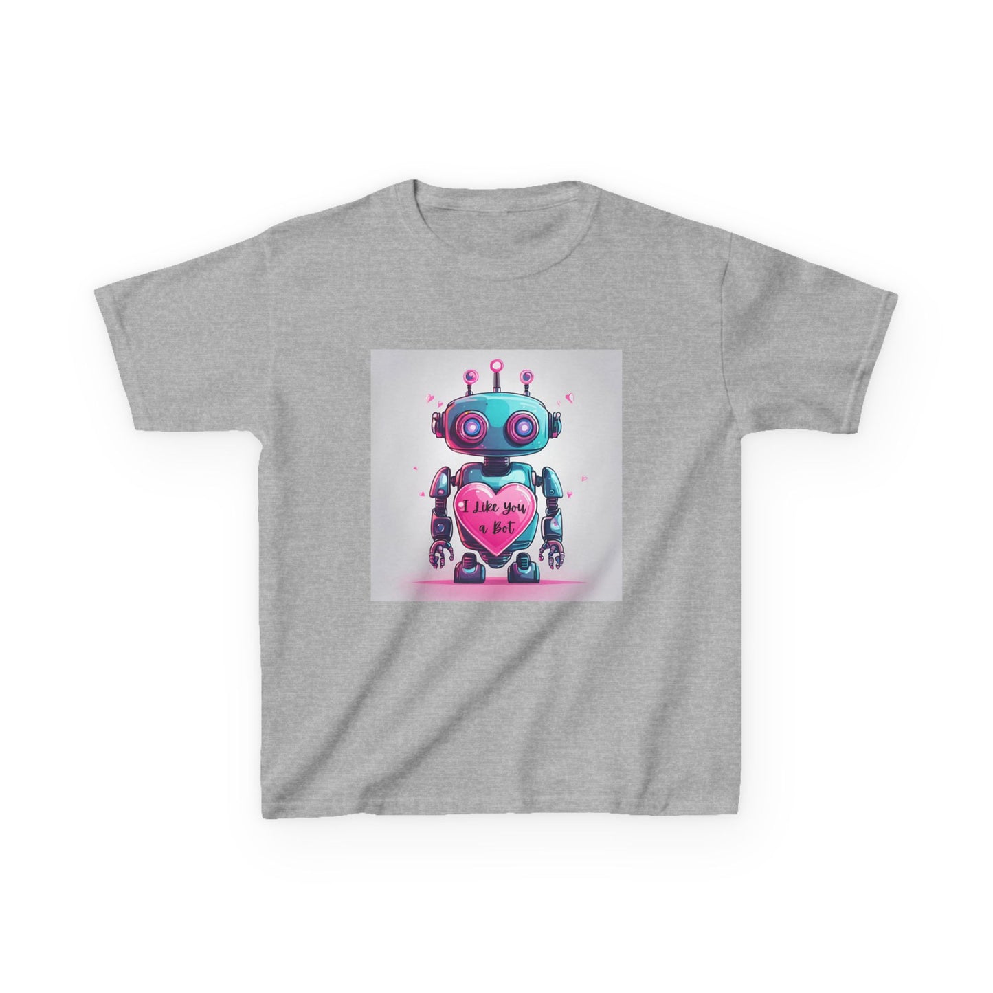 I Like You a Bot - Blue Robot Valentine's Kids Tee
