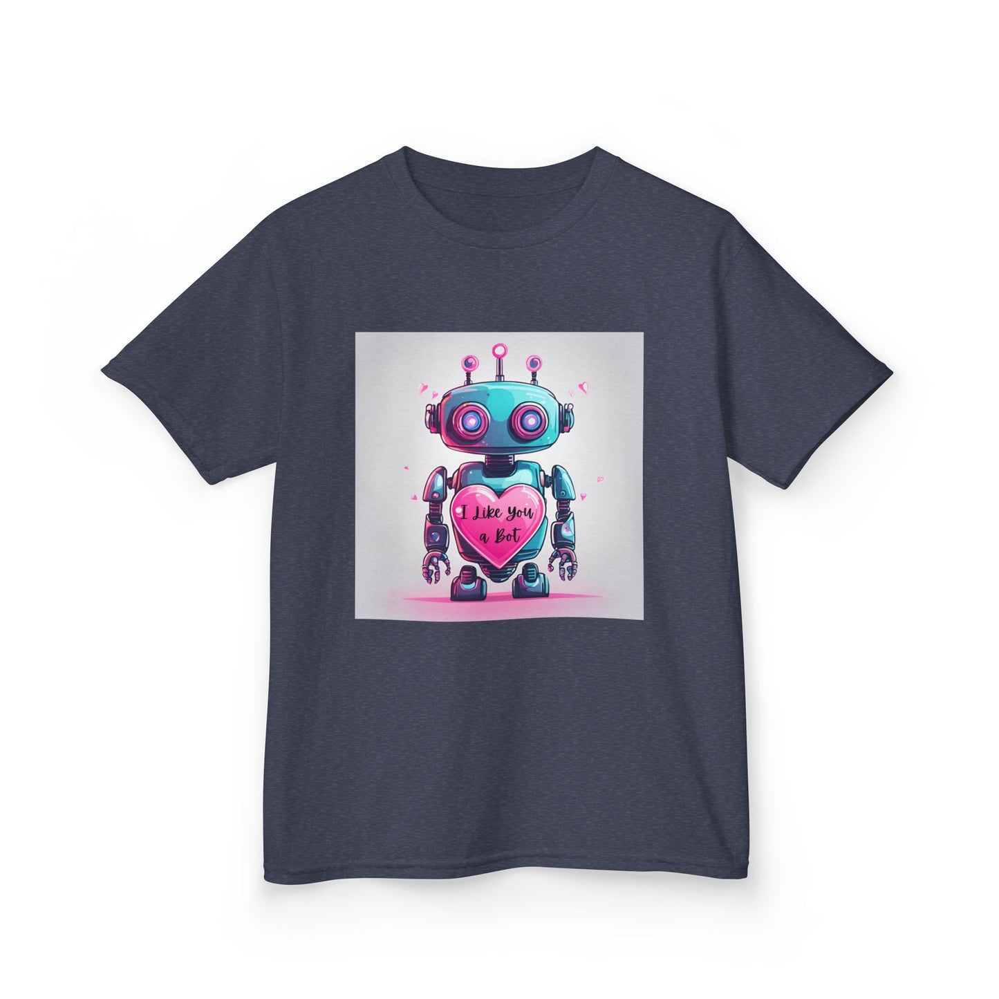 I Like You a Bot - Blue Robot Valentine's Kids Tee