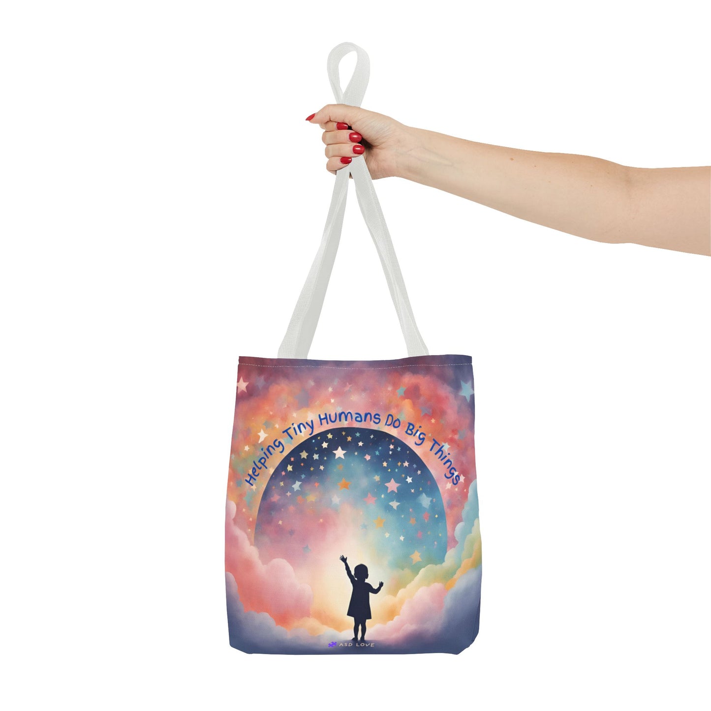 Helping Tiny Humans Do Big Things Tote - Inspiring Kids to Reach for the Stars