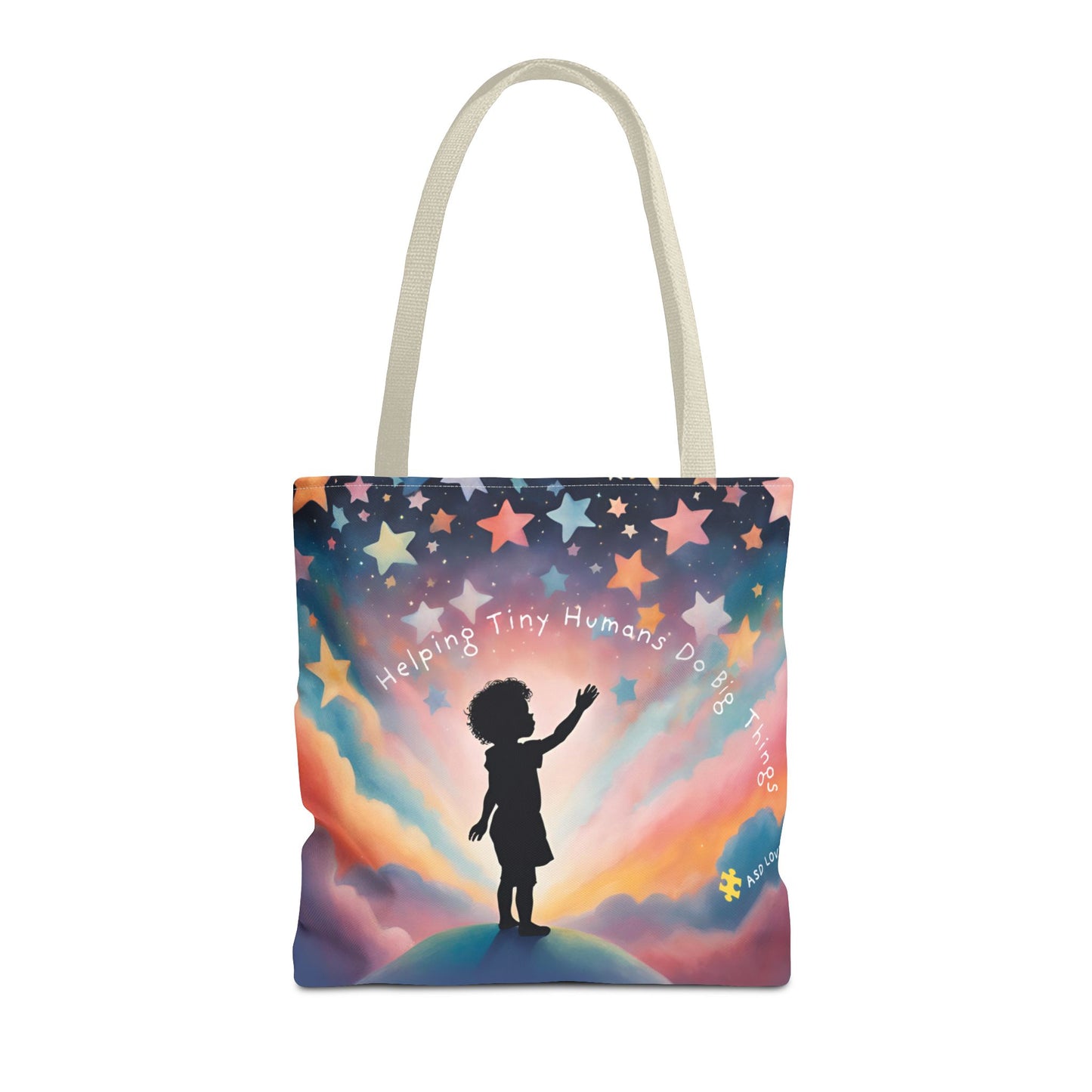 Helping Tiny Humans Do Big Things Tote - Inspiring Kids to Reach for the Stars
