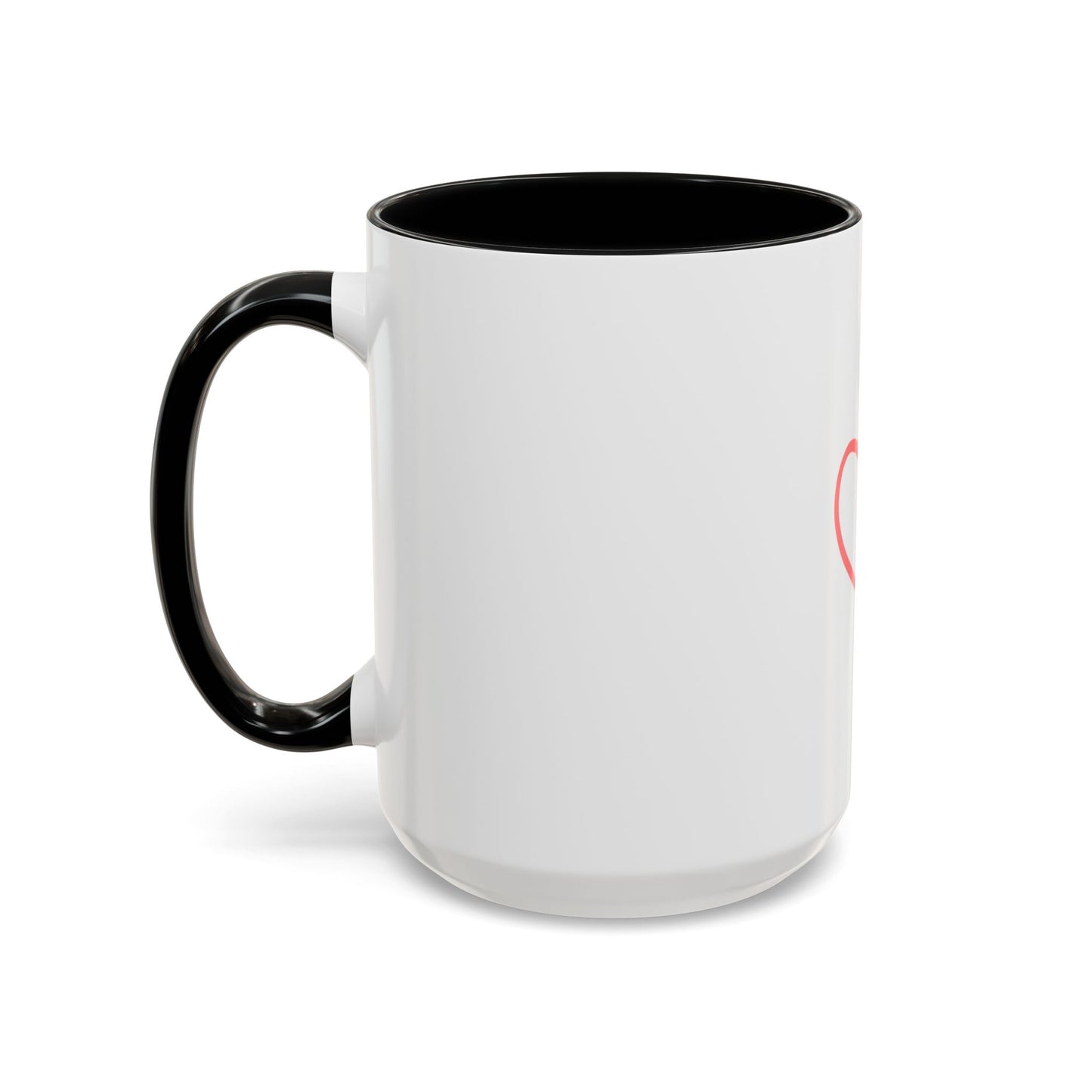 P.S. I Hope You Feel Beautiful Today - Accent Coffee Mug | Inspirational Ceramic Cup with Color Handle (11, 15oz) - Red Heart