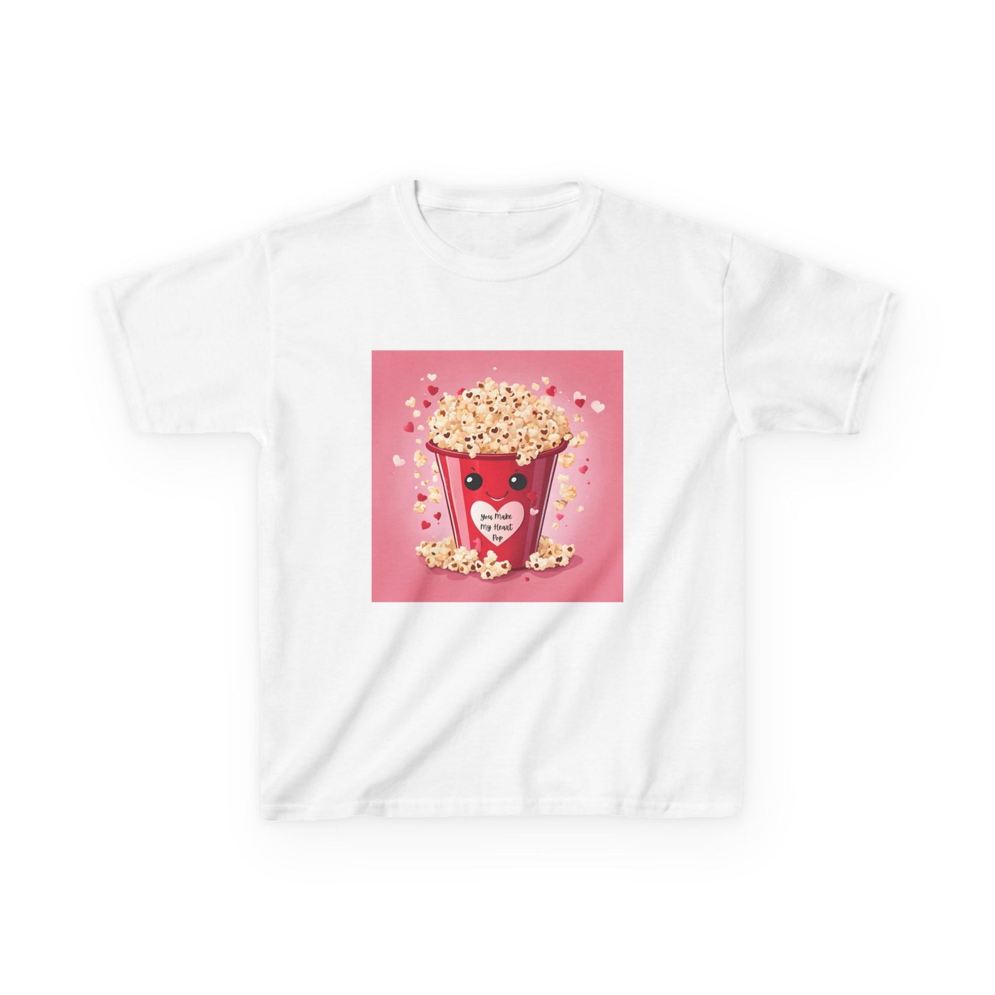 You Make My Heart Pop - Smiling Popcorn Valentine Kids Tee