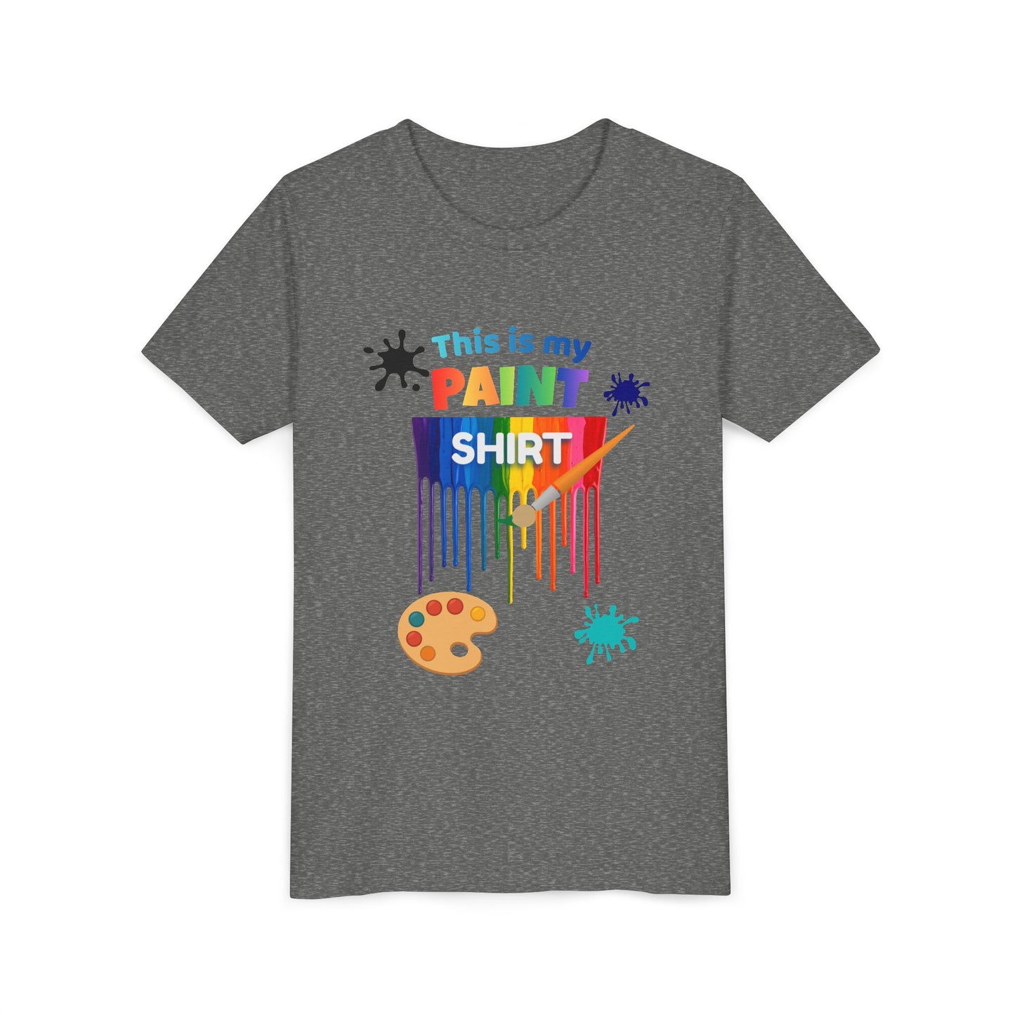 This Is My Paint Shirt Youth Tee | Rainbow Paint Drip Art Palette
