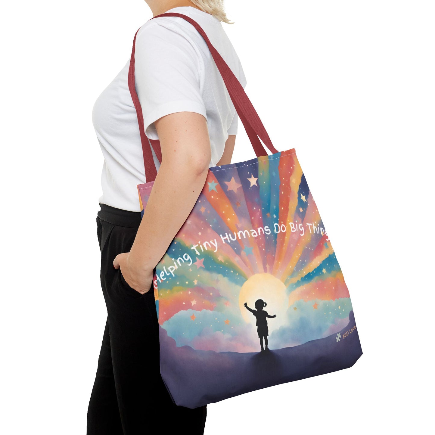 Helping Tiny Humans Do Big Things Tote - Inspiring Kids to Reach for the Stars