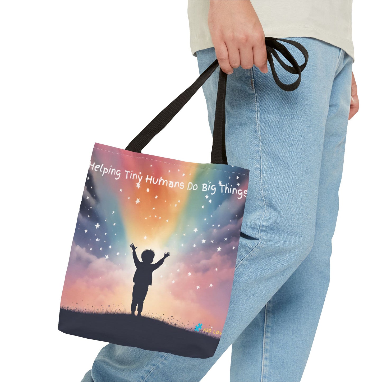 Helping Tiny Humans Do Big Things Tote - Inspiring Kids to Reach for the Stars