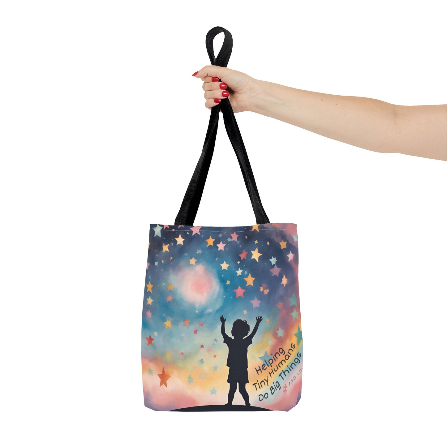 Helping Tiny Humans Do Big Things Tote - Inspiring Kids to Reach for the Stars