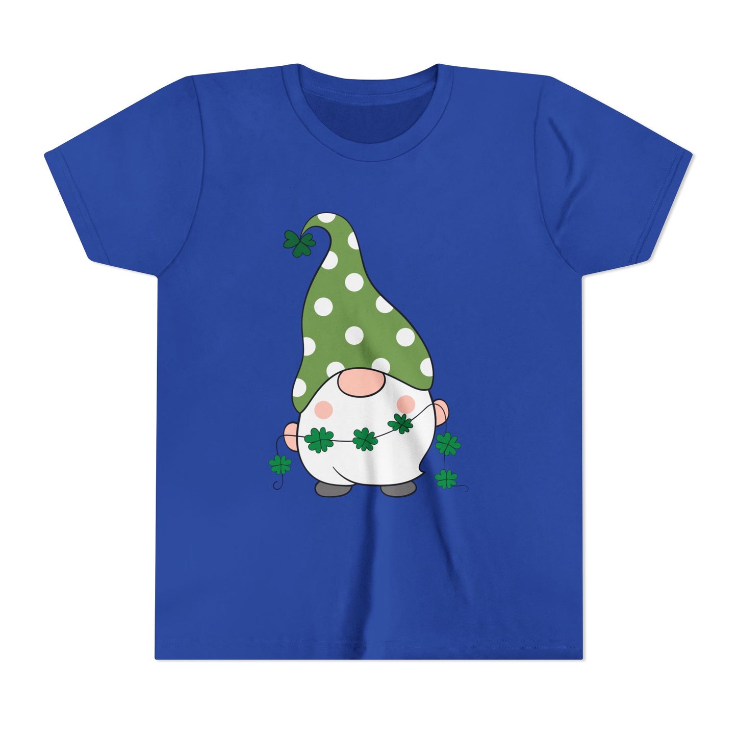 St. Patricks Gnome Youth Tee | Green Polka Dot Hat with Shamrocks