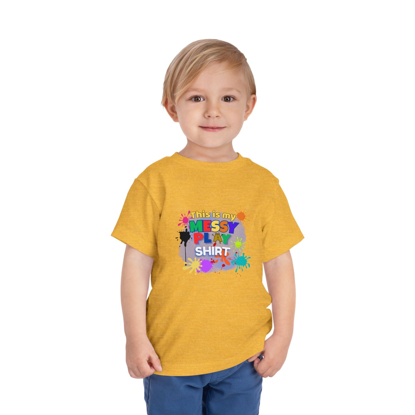 Messy Play Paint Splatter Toddler Tee | "This is my messy play shirt"