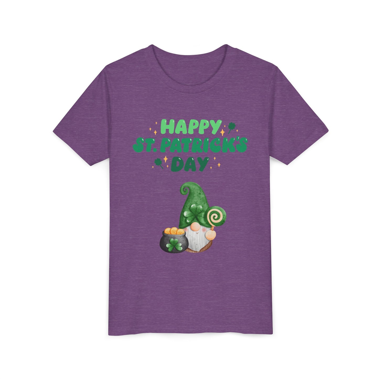 Happy St. Patrick's Day Gnome Youth Tee | Shamrock, Pot of Gold