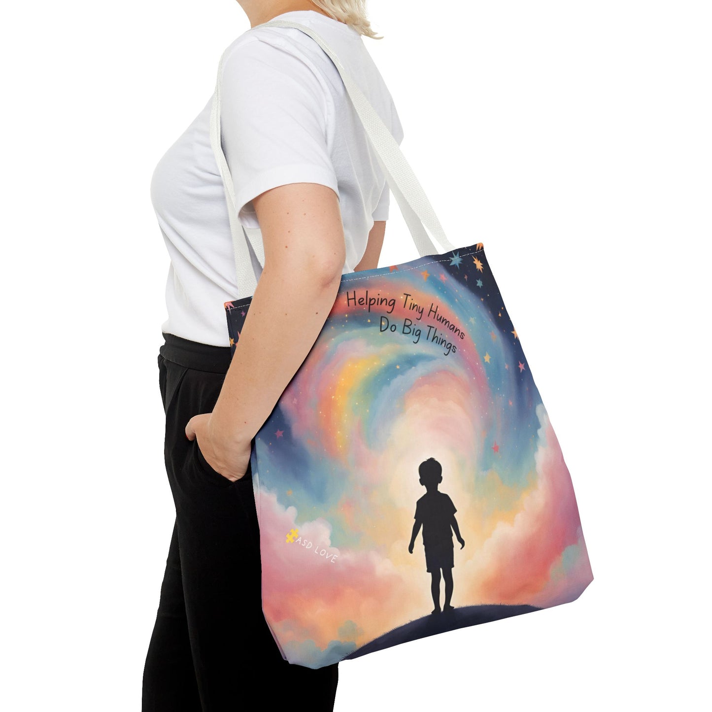 Helping Tiny Humans Do Big Things Tote - Inspiring Kids to Reach for the Stars